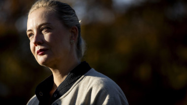 THE HAGUE – Yulia Navalnaya, Alexei Navalny's widow, at the unveiling of a memorial plaque for the late Russian opposition leader Alexei Navalny. The plaque is placed on a bench across from the Russian embassy. ANP KOEN VAN WEEL netherlands out - belgium