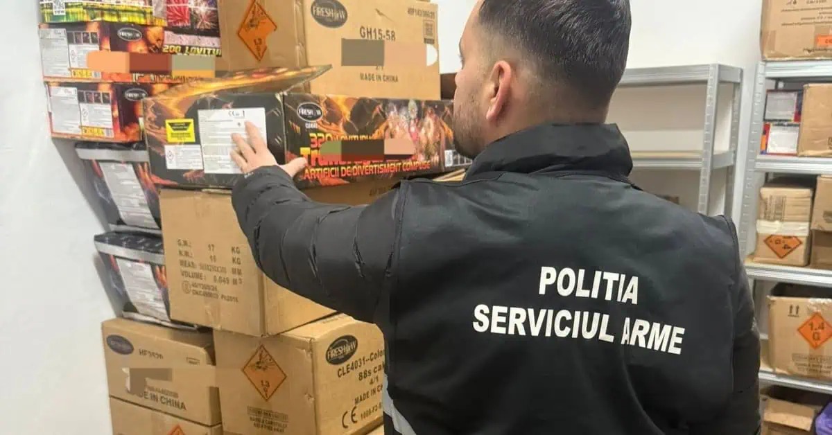 Peste o tonă și jumătate de materiale pirotehnice au fost descoperite la un tânăr de 19 ani din Botoșani