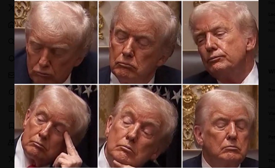 Donald Trump a spus că este „mai ager decât acum 25 de ani”. Apoi și-a petrecut următoarea oră a ședinței dând impresia că a ațipit