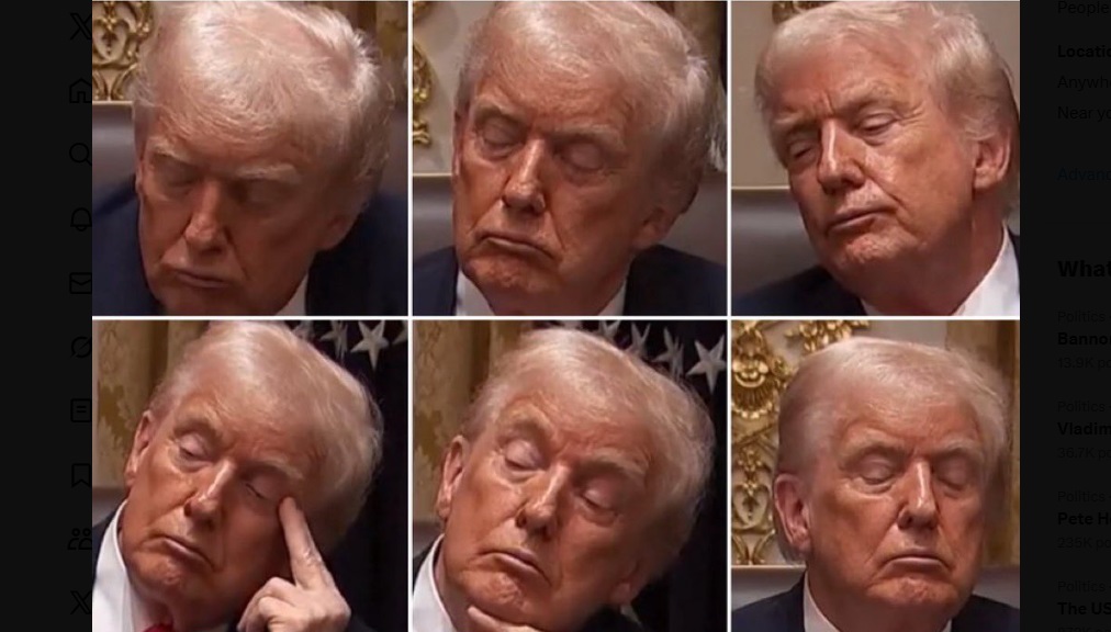 Donald Trump a spus că este „mai ager decât acum 25 de ani”. Apoi și-a petrecut următoarea oră a ședinței dând impresia că a ațipit