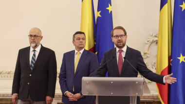Dominic Fritz alături de Kelemen Hunor și Sorin Grindeanu.