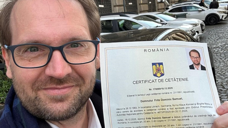 Dominic Fritz a devenit cetăţean român. „Ce imens privilegiu să îmi fi putut alege iubirea pentru această ţară”