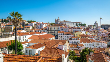 Sunny Overlook of the City , Lisbon, Portugal