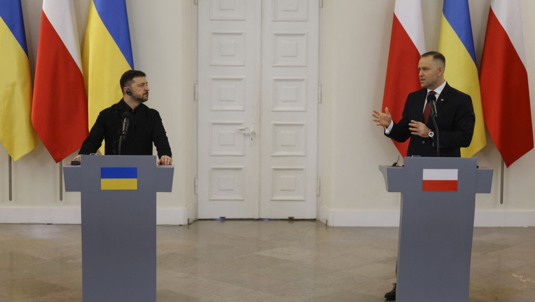 Președintele Poloniei l-a criticat pe Zelenski chiar în conferința de presă comună: „Nu a fost apreciat”