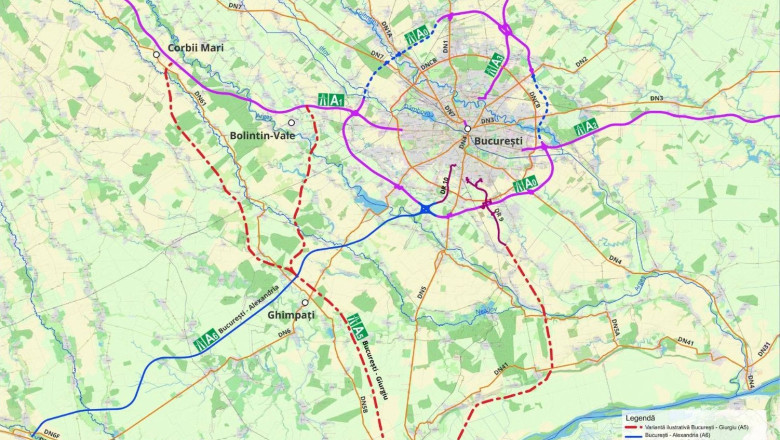 harta cnir drum expres bucuresti centura