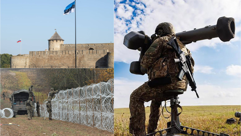 soldați și fortificații la granițele țărilor baltice cu Rusia