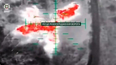 Atac ucrainean cu drone. Foto captură video