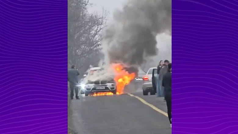 VIDEO Mașină în flăcări pe centura Bucureștiului. Traficul e blocat, sute de șoferi sunt afectați