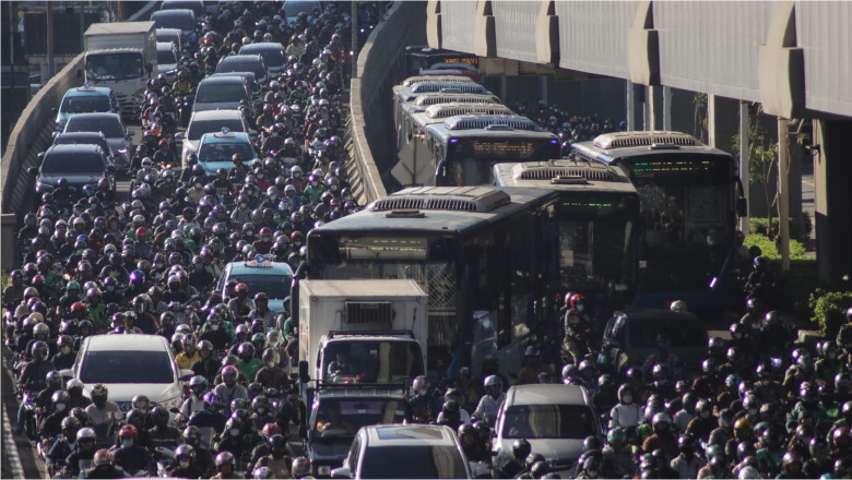 aglomerație în trafic în Jakarta