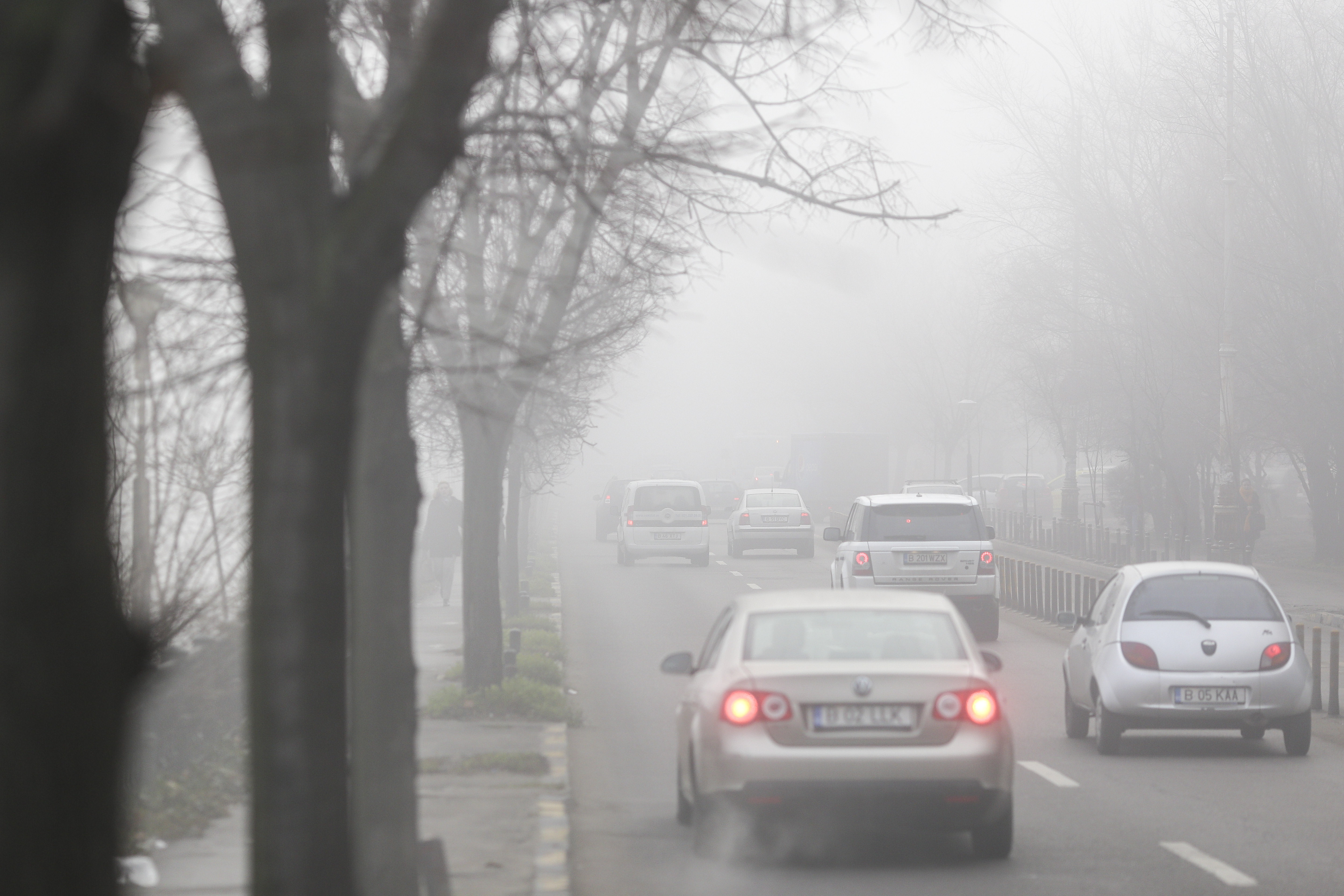 Cod galben de ceață în nouă județe. Vizibilitate redusă pe drumuri și autostrăzi, pe alocuri sub 50 de metri