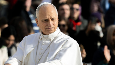 Pope Leo XIV during the last Jubilee audience in St. Peter's Square - Vatican