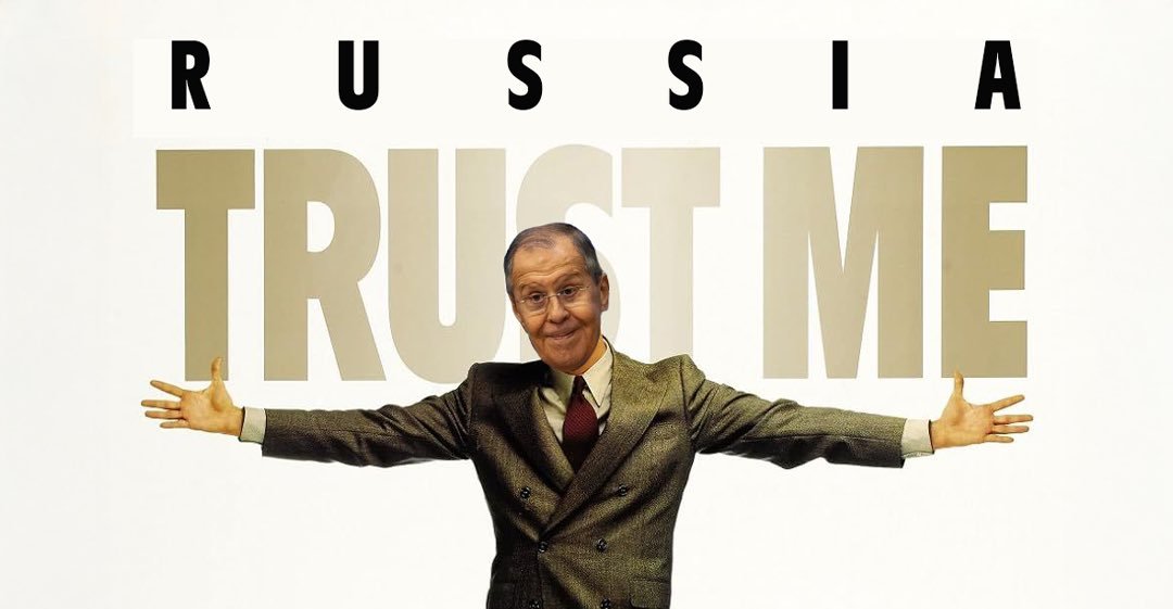 Ucraina îl ironizează pe Lavrov cu o caricatură inspirată de afișul filmului „Mincinosul mincinoşilor”