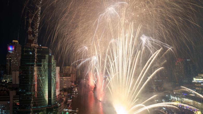 New Year Fireworks in Bangkok