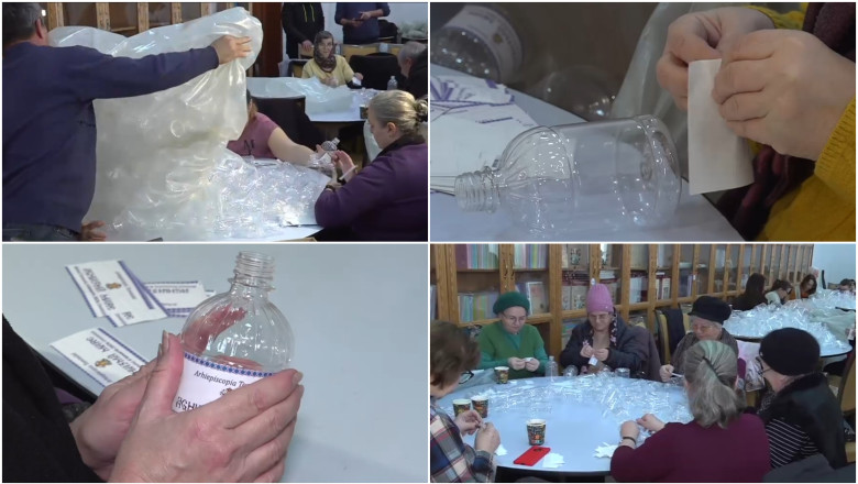 VIDEO  Pregătiri pentru Bobotează la malul mării. Voluntarii etichetează cele 300.000 de sticle care vor fi împărțite: „E o mare bucurie”