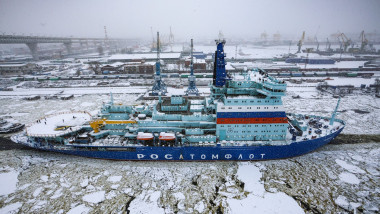 The nuclear icebreaker Yakutiya has set out for sea trials in the Gulf of Finland from St. Petersburg, Russia - 3 Jan 2025
