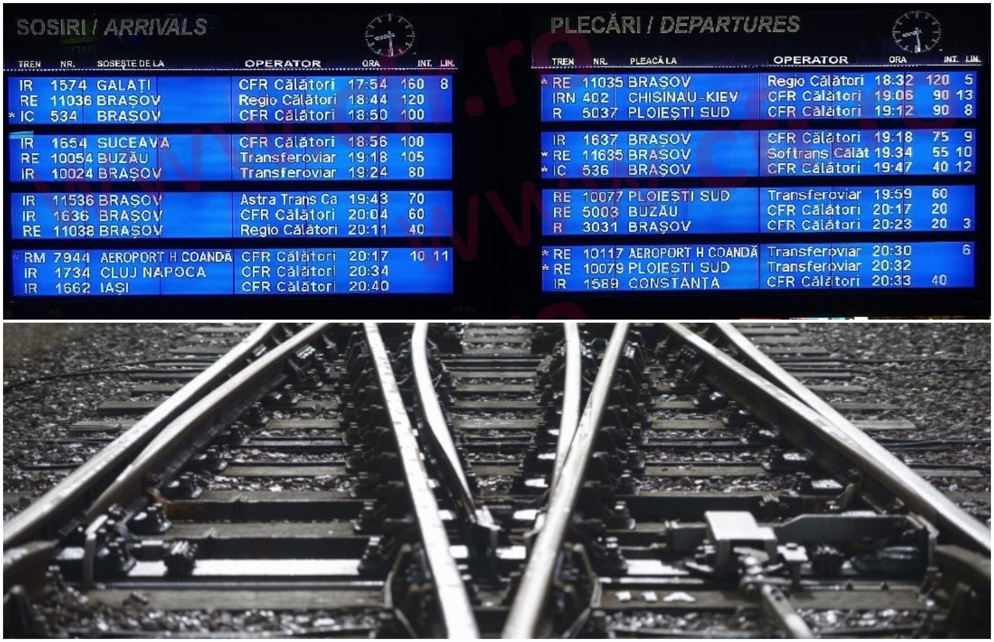 Sute de minute întârziere la plecările și sosirile din Gara de Nord, miercuri seară, după ce cablurile de semnalizare au fost tăiate