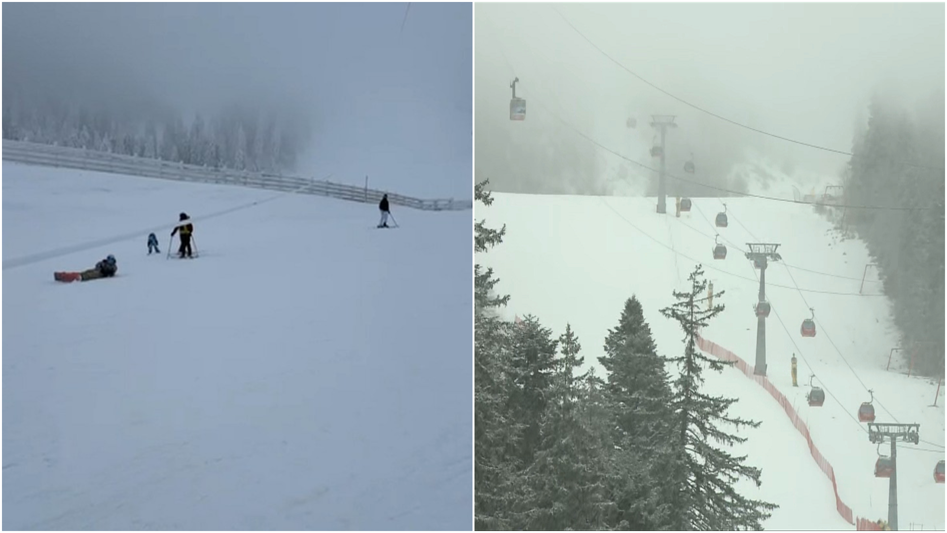 Pericol pe o pârtie din Poiana Brașov. Un cablu de telecabină s-a lăsat până la nivelul schiorilor