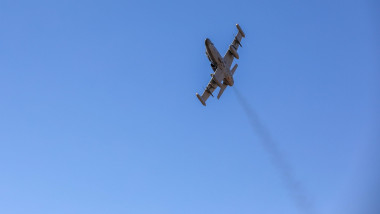 An L-159 Alca fixed wing of the Czech Army conducts air defense training with the U.S. Air Force joint terminal attack controllers assigned to 10th Air Support Operations Squadron (ASOS) during Saber Strike 22 at Hradiště Military Area, Northwest Czech Re