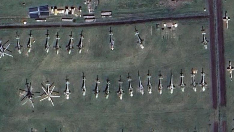 „Cimitirul elicopterelor”. Noi imagini din satelit dezvăluie numărul aparatelor de zbor scoase din uz de la începutul războiului