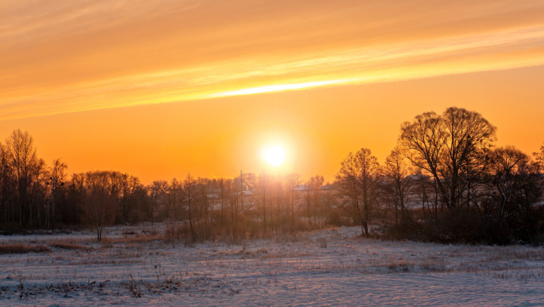 soare la apus iarna