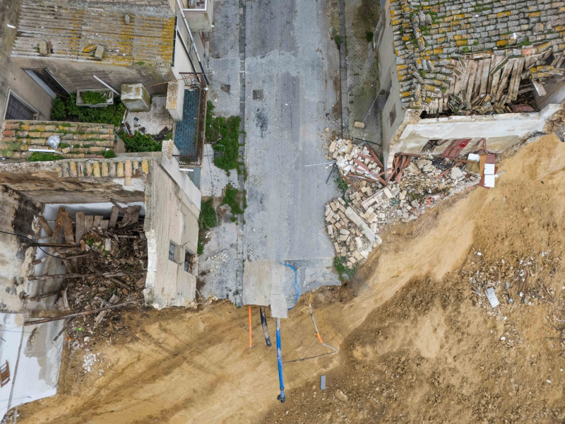 Niscemi, Streets And Houses Collapsed. Displaced People Were Also Sheltered In The Sports Hall.