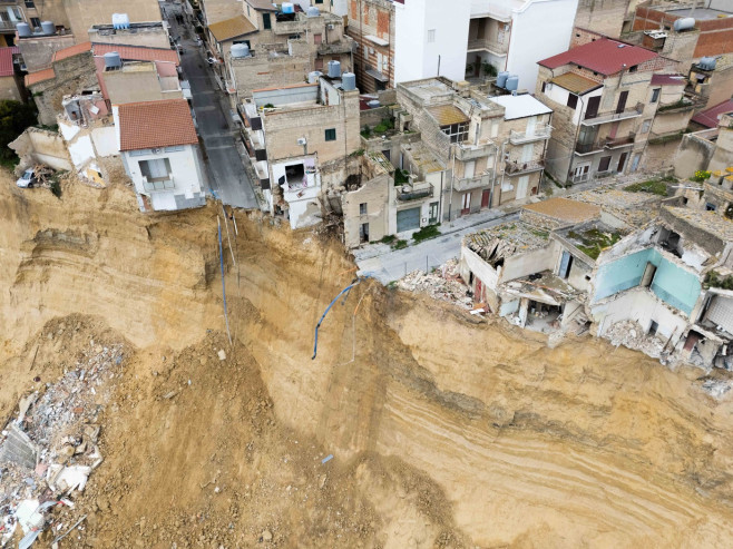 Niscemi, Streets And Houses Collapsed. Displaced People Were Also Sheltered In The Sports Hall.