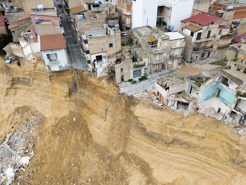 Niscemi, Streets And Houses Collapsed. Displaced People Were Also Sheltered In The Sports Hall.