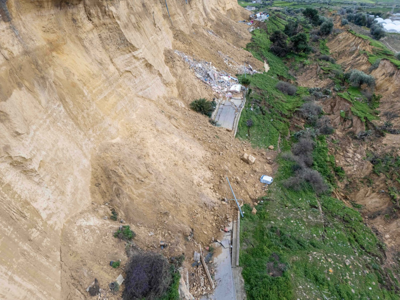Italy, Niscemi (Sicily): More Than 1500 Residents Were Evacuated After A Landslide Tore Through Part Of The Italian Town Of Niscemi, Damaging A Key Access Road And Raising Fears That The Area Could Be Cut Off