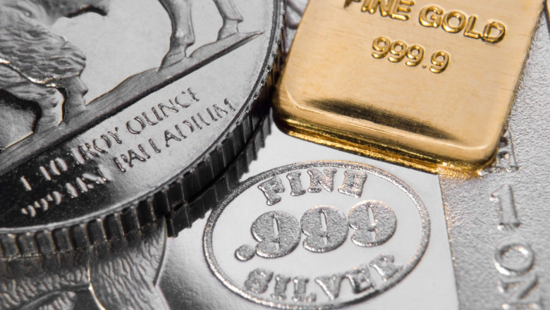 Gold, silver and Palladium bullion in small bars