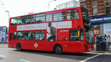 England: Double-decker bus at Oxford Street