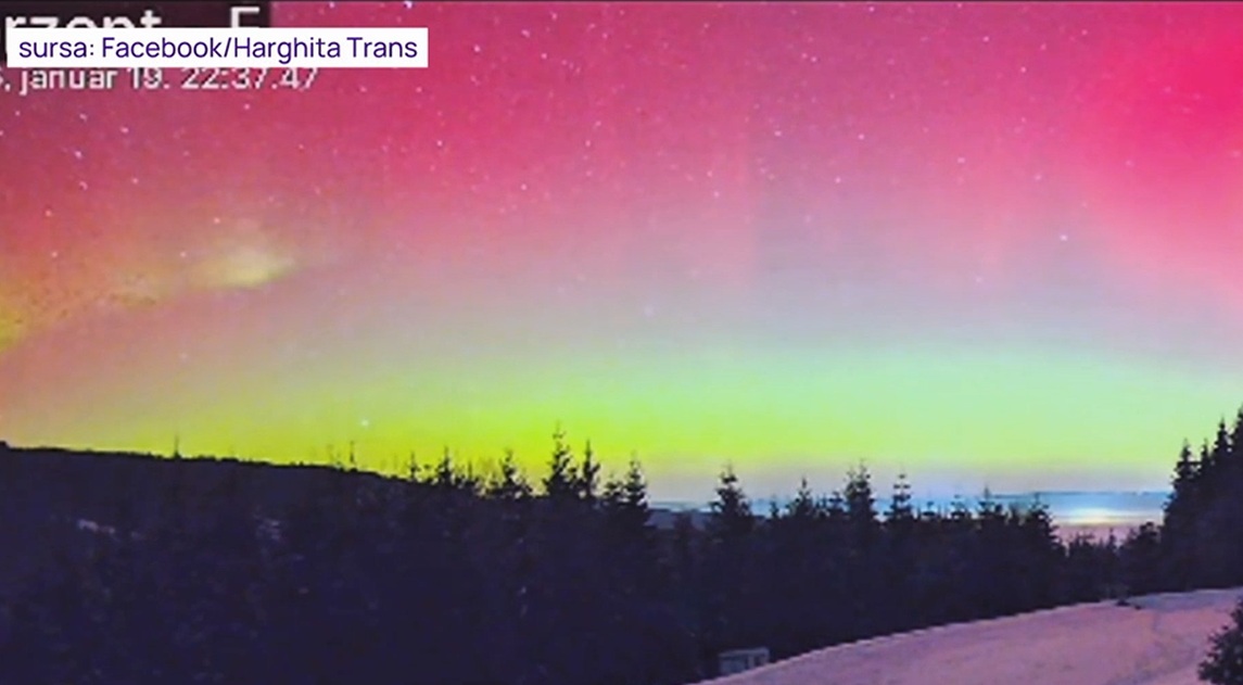 VIDEO Aurora boreală a fost văzută în mare parte din România. Explicația pentru fenomenul neobișnuit