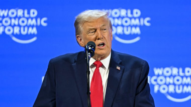Donald Trump susține un discurs la Forumul Economic de la Davos, în fața aliaților SUA.