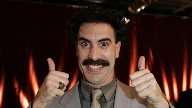 Sacha Baron COHEN, postava Borat, herec, gesto
