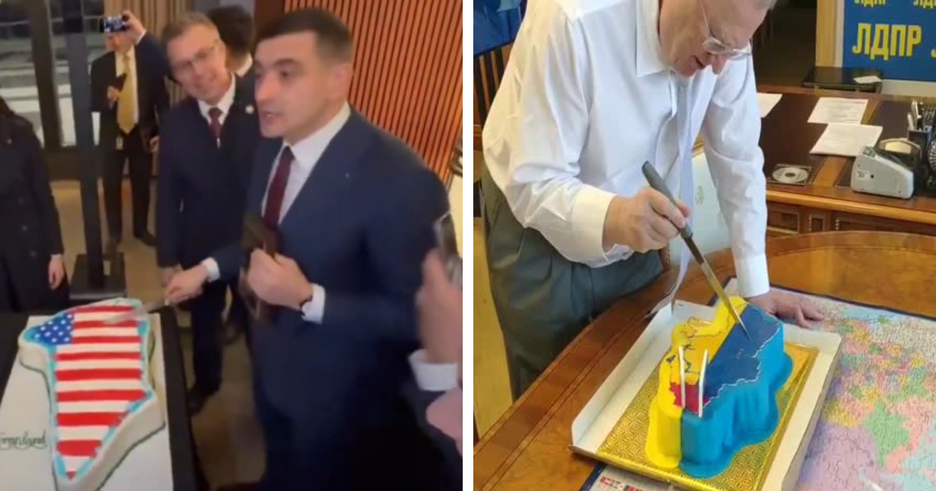 Gestul lui Simion: Un politician rus ultranaționalist tăia în 2019 un tort în forma Ucrainei. „Un cadou minunat de ziua mea”