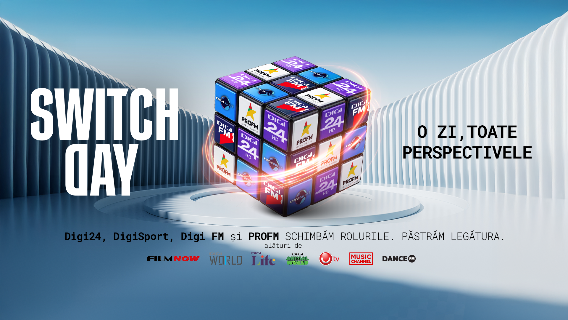 SWITCH DAY - 29 ianuarie. O zi, toate perspectivele. Digi24, Digi Sport, Digi FM și PROFM