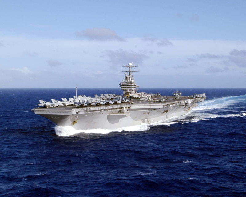 Nuclear-powered aircraft carrier USS Abraham Lincoln (CVN-72) transits the South Pacific as part of Carrier Strike Group Nine, supporting the Fleet Response Plan and surge deployment operations under the Chief of Naval Operations.