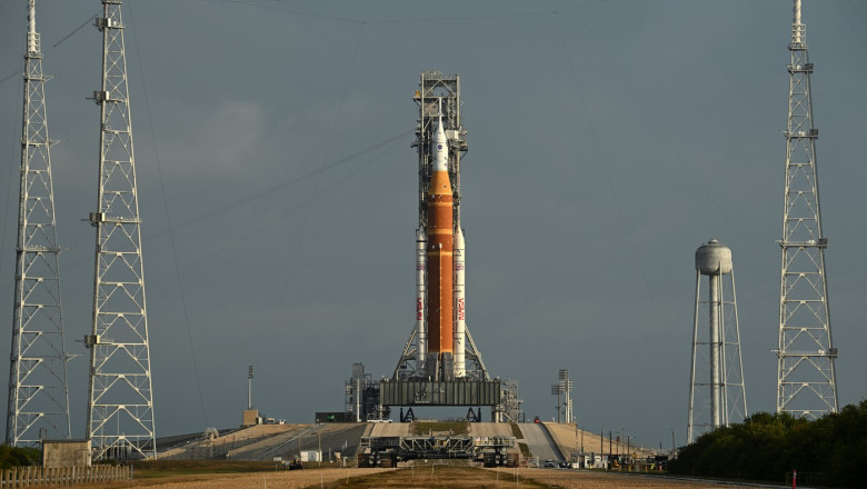 Space Launch System Rocket Stands on Complex 39B at The Kennedy Space Center, Florida