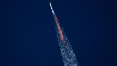 INNER MONGOLIA, CHINA - DECEMBER 03: The Zhuque-3 rocket blasts from the Dongfeng commercial space innovation pilot zone