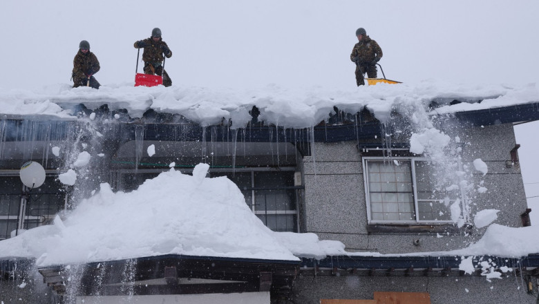 Heavy snowfall in Aomori Prefecture, northern Japan