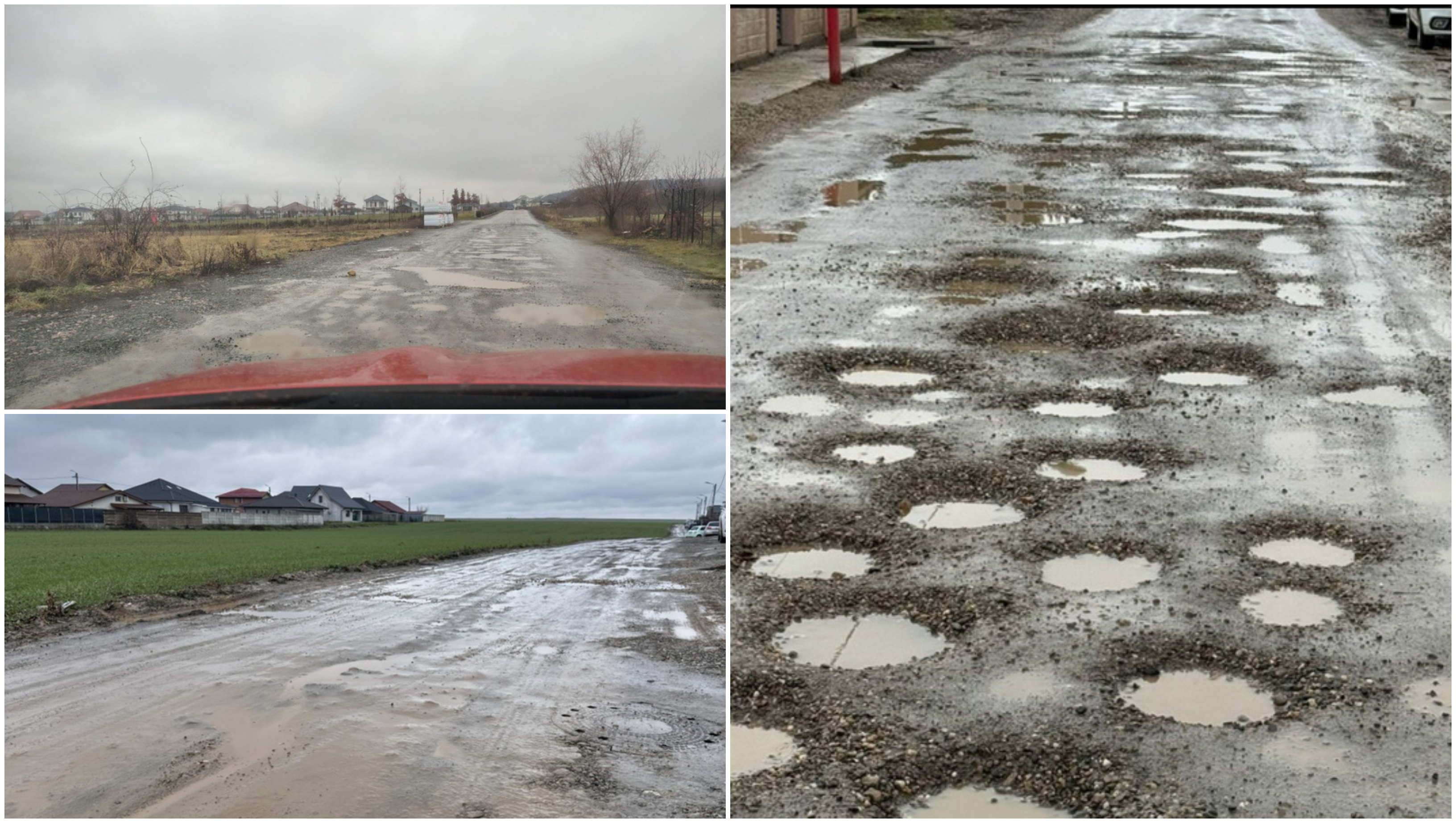 „E plin de gropi!”. Dezastru pe șosele după ploi și ninsori. Orașul în care 50 de străzi sunt astăzi adevărate capcane pentru șoferi