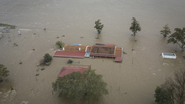 Sado River overflowed after Storm Leonardo in Alcacer do Sal