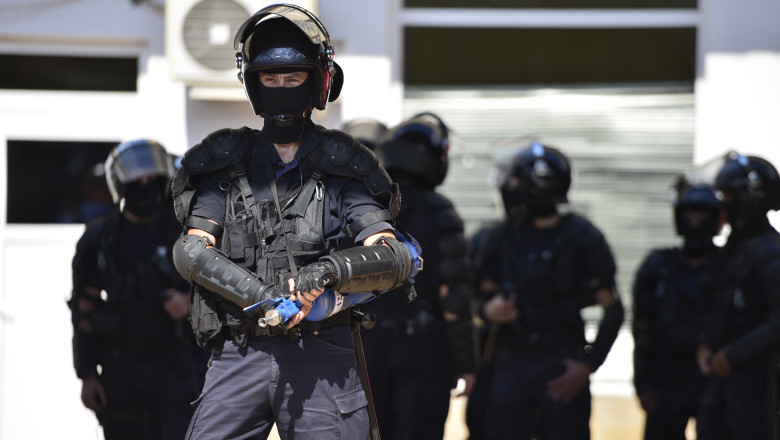 Incidente violente la meciul Rapid - Petrolul. Jandarmii au folosit gaze lacrimogene