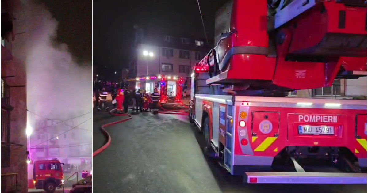 Incendiu puternic într-un bloc din Năvodari