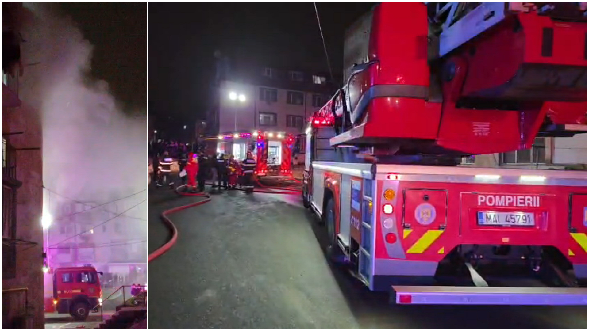 Incendiu puternic într-un bloc din Năvodari. Un bărbat a murit, zeci de adulți și copii evacuați