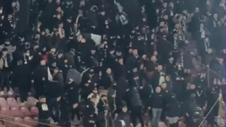 tribuna meci cluj incaierare