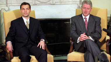 Viktor Orban și Bill Clinton, fotografie din 1998