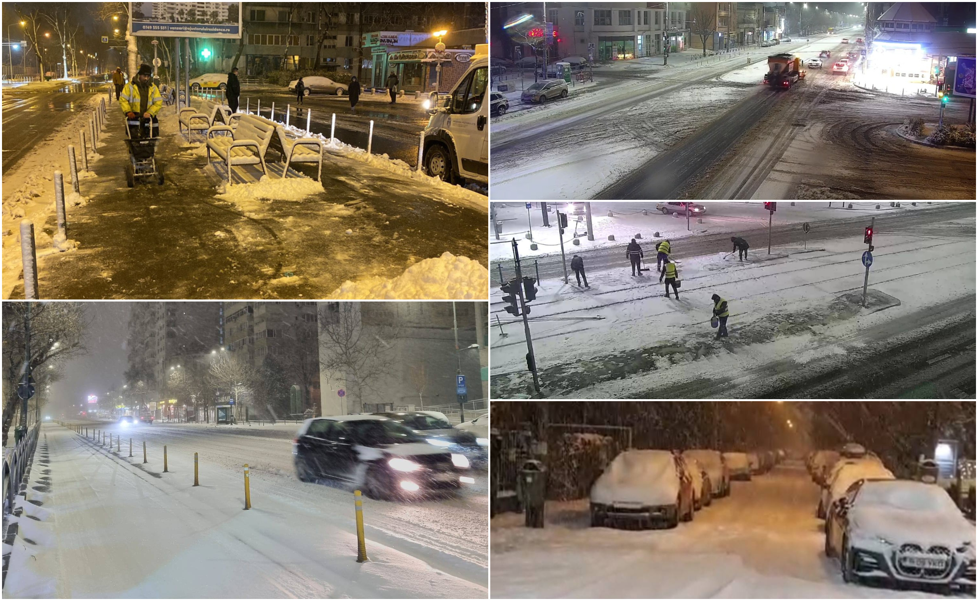 Iarnă venită peste noapte: Peste jumătate din țară, lovită de ger, ninsori și viscol. Străzi înzăpezite, intervin drumarii