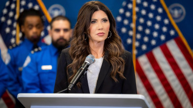 Secretary of Homeland Security Kristi Noem holds a press conference at Miami International Airport in Miami, Fla., Jan. 31, 2026. (DHS photo by Tia Dufour)