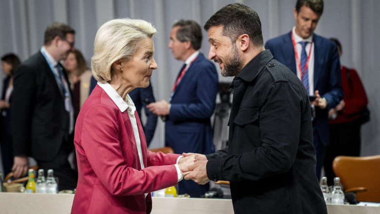 Ursula Von der Leyen și Volodimir Zelenski