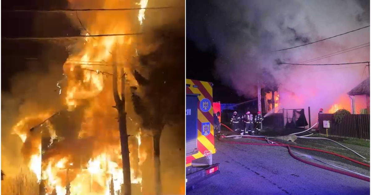 Incendiu devastator în Mureș: două case afectate
